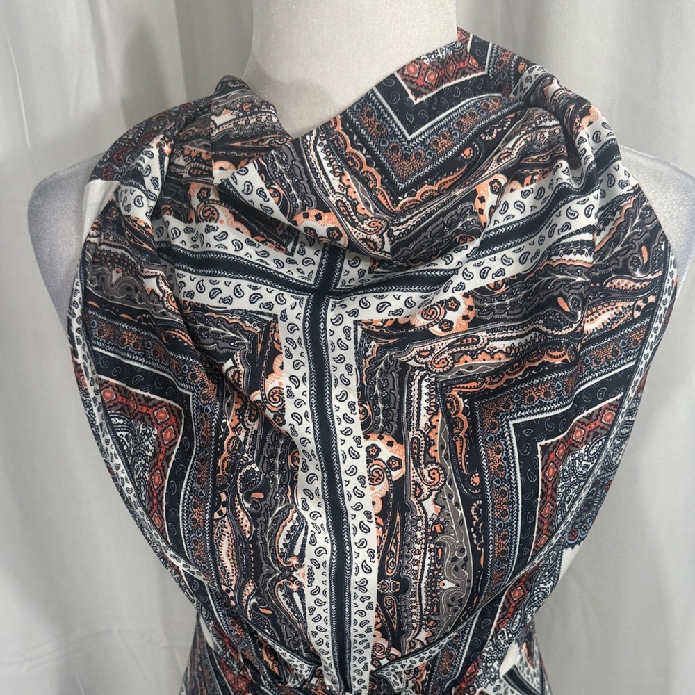 TJD Abstract Print Halter Maxi Dress Black Multicolor XS - Picture 4 of 12